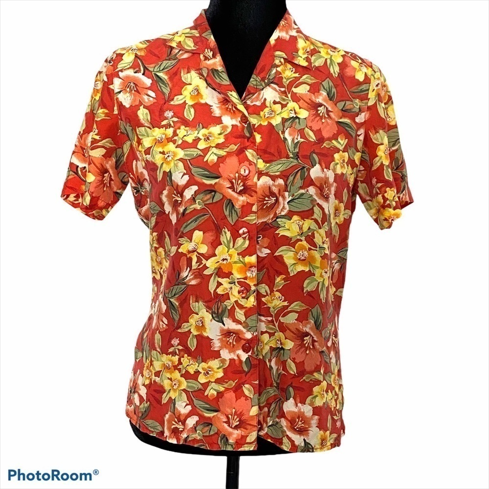 Dress Barn Silk Floral Tropical Hawaiian Shirt SP